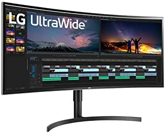 LG 38” QHD+ IPS Curved UltraWide Monitor (3840x1600) with HDR10, Dynamic Active Sync, Black Stabilizer, Flicker Safe, Reader Mode, Onscreen Control & Ergonomic Design (38BN75C-B) (Renewed) 3
