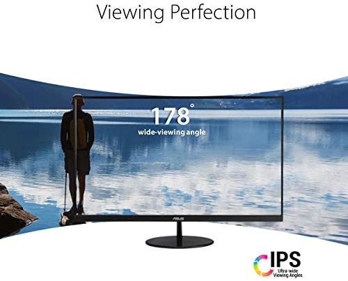 ASUS VL249HE 23.8” Eye Care Monitor, 1080P Full HD, 75Hz, IPS, Adaptive-Sync/FreeSync, Eye Care, HDMI VGA, Frameless Slim Design, VESA Wall Mountable 3