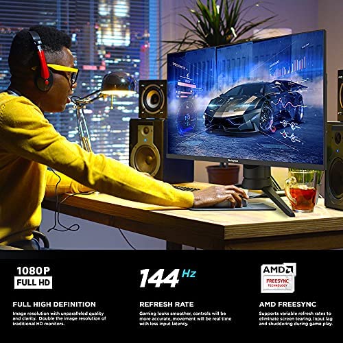Westinghouse 27" FHD 144Hz AMD FreeSync Gaming Monitor, FPS & RTS, RGB Lights, VESA, Headphone Hanger 7