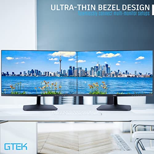 GTEK 24 Inch 75Hz Frameless Computer Monitor, FHD 1080p LED Display, LCD Screen, HDMI VGA, Refresh Rate, VESA Mountable - F2407V 6