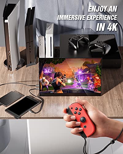 Portable Monitor 4K Touchscreen, InnoView 15.6 Inch Adobe 100% RGB Ultra HD 3840x2160 USB C HDMI External Second Monitor for Laptop, MacBook, PS5, PS4, Xbox, Switch, Built-in Speaker with Kickstand 4