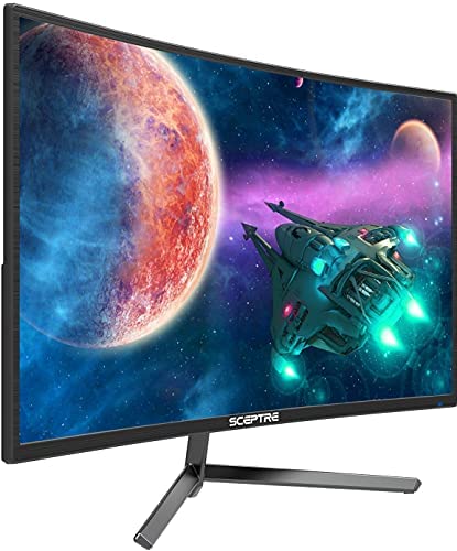 Sceptre Curved 24" Gaming Monitor 1080p up to 165Hz DisplayPort HDMI x3 99% sRGB, AMD FreeSync Build-in Speakers Machine Black 2022 (C248B-FWT168) 4