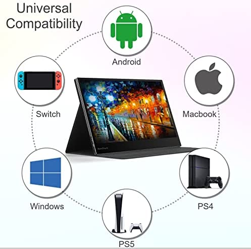 Portable Touchscreen Monitor, PEPPER JOBS XtendTouch 13.3 Inch FHD 1080P Display with Multi-Touch, Smart Cover, Dual Speakers, Compatible with Laptop/Switch/PS4/PS5(USB-C,Mini-HDMI,13.3",No Battery) 6