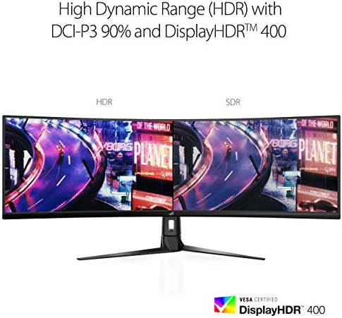 Asus ROG Strix XG49VQ 49” Curved Gaming FreeSync Monitor 144Hz Dual Full HD HDR Eye Care with DP HDMI Black 3