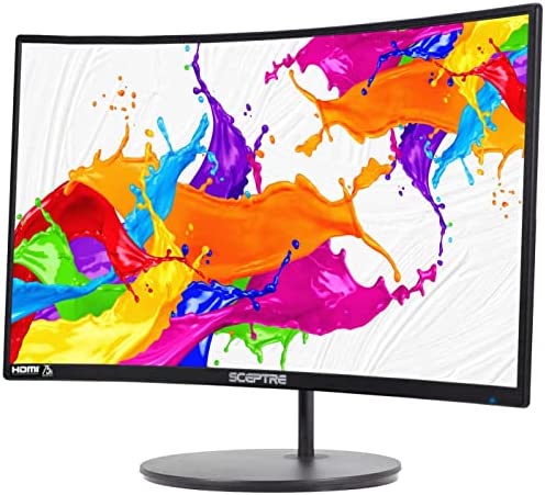 Sceptre Curved 24" Gaming Monitor 75Hz HDMIx2 VGA 98% sRGB R1500 Build-in Speakers, Machine Black 2022 (C249W-1920RN Series) 4