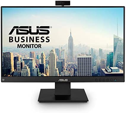 ASUS BE24EQK 23.8” Business Monitor with Webcam, 1080P Full HD IPS, Eye Care, DisplayPort HDMI, Frameless, Built-in Adjustable 2MP Webcam, Mic Array, Stereo Speaker, Video Conference 1