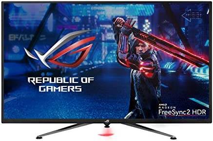 ASUS ROG Strix XG438Q 43” Large Gaming Monitor with 4K 120Hz FreeSync 2 HDR HDR™ 600 90% DCI-P3 Aura Sync 10W Speaker Non-glare Eye Care with HDMI 2.0 DP 1.4 Remote Control 1