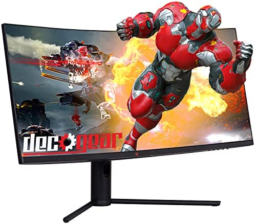 Deco Gear 34" 3440x1440 21:9 Ultrawide Curved Monitor, 144Hz, HDR10, 4000:1 Contrast Ratio, 99% sRGB, 16.7 Million Colors, Adaptive Sync, Blue Light Reduction 1