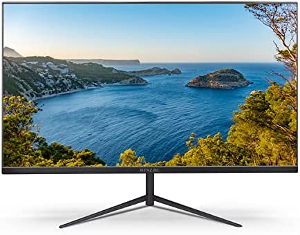 HTNZIRL 24 Inch Computer Monitor(23.8”), IPS, Full HD, 3ms 75Hz 1080p Monitor, HDMI VGA Inputs, 100%Srgb, Vesa Mounting and Build-in Speakers, Height Adjustable, 3000:1 Contrast Ratio, Eye Care, Black 1