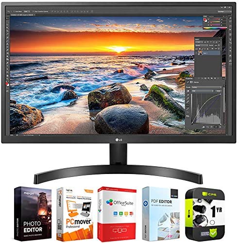 LG 27UK500-B 27 inch UHD 3840x2160 IPS HDR10 Monitor with FreeSync Bundle with 1 YR CPS Enhanced Protection Pack and Elite Suite 18 Standard Editing Software Bundle 1