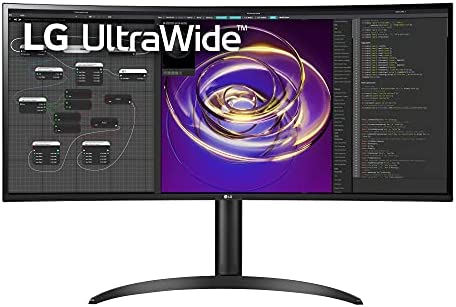 LG 34WP85C-B 34-inch Curved 21:9 UltraWide QHD (3440x1440) IPS Display with USB Type C (90W Power delivery), DCI-P3 95% Color Gamut with HDR 10 and Tilt/Height Adjustable Stand 1