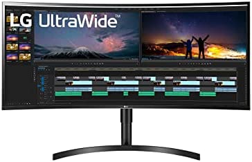 LG 38” QHD+ IPS Curved UltraWide Monitor (3840x1600) with HDR10, Dynamic Active Sync, Black Stabilizer, Flicker Safe, Reader Mode, Onscreen Control & Ergonomic Design (38BN75C-B) (Renewed) 1