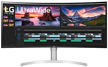 LG 38BN95C-W 38 Inch UltraWide QHD+ IPS Curved Monitor with Thunderbolt™ 3 Connectivity, White/Silver 1