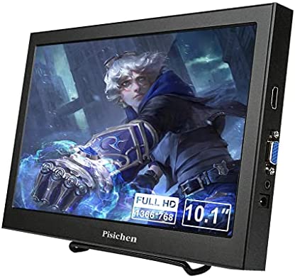Portable Monitor, Pisichen 10.1 inch Ultra HD 1366x768 LED Mini Monitor, HDMI&VGA Interfaces, Metal Case Black, Small HDMI Monitor for Laptop PS3 PS4 Xbox Ones 6