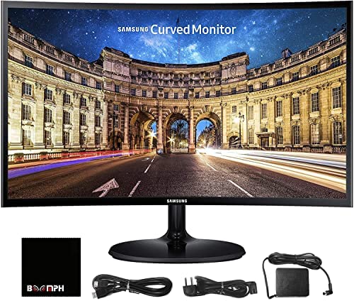 Samsung CF390 27" 16:9 Curved LCD FHD 1920x1080 Curved Desktop Black Monitor for Multimedia, Personal, Business, HDMI, VGA, VESA Mountable, Eye Saver Mode & Flicker Free Technology (LC27F390FH) 1