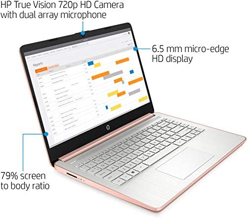 2020 HP 14 inch HD Laptop, Intel Celeron N4020 up to 2.8 GHz, 4GB DDR4, 64GB eMMC Storage, WiFi 5, Webcam, HDMI, Windows 10 S /Legendary Accessories (Google Classroom or Zoom Compatible) (Rose Gold) 4