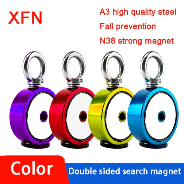 Double Side Search Magnet Super Strong Neodymium Magnet Fishing Salvage Magnet Sea Fishing Holder Pulling Mounting Pot with Ring 1