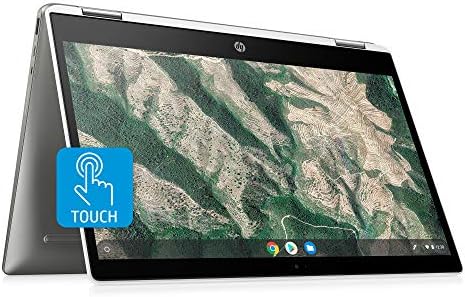 HP Chromebook x360 14-inch HD Touchscreen Laptop, Intel Celeron N4000, 4 GB RAM, 32 GB eMMC, Chrome (14b-ca0010nr, Ceramic White/Mineral Silver) 1