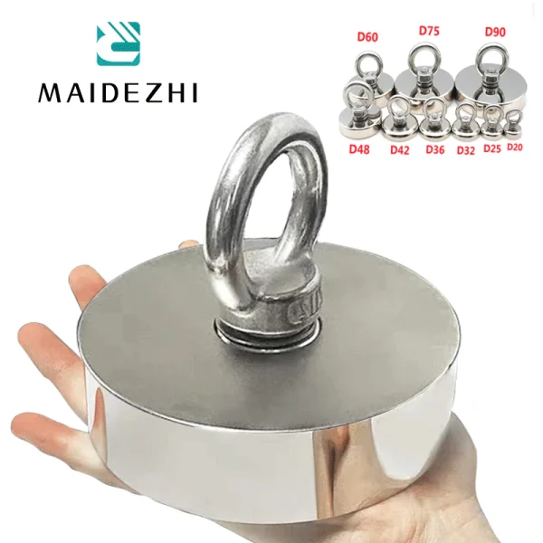 Search Magnet 400KG Ultra Strong Fishing Magnets Super Powerful Rare Earth Salvage Magnets ND Magnet 20-90MM D20 D25 D32 D36 D50 1